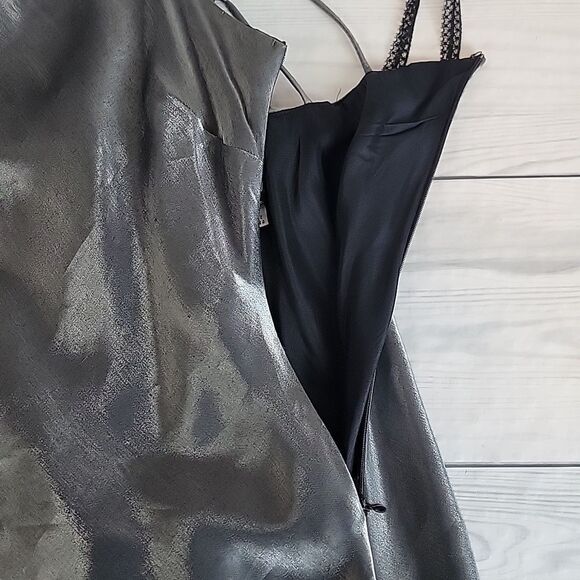 Cachet Silver Grey Slip Maxi Dress Spaghetti Strap Sleeveless Womens Size 4 - Picture 12 of 15